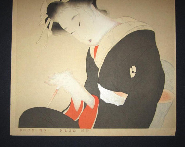 A Great Orig Japanese Woodblock Print Kikuchi Keigetsu Heroine
