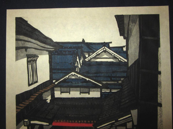 A Huge Orig Japanese Woodblock Print PENCIL Sign LIMIT# Kan Kawada Storage House 1984