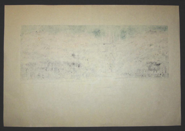A Huge Orig Japanese Woodblock Print PENCIL Sign LIMIT# Kan Kawada Saint Andre Cathedral France 1973