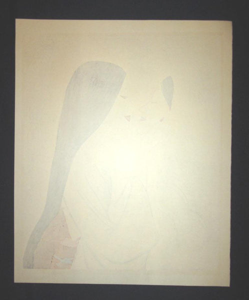 A Great Huge Orig Japanese Woodblock Print Limit# Pencil Takasawa Keiichi Face Mask Watanabe Printmaker (2)