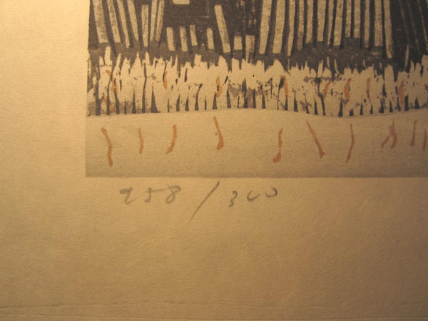 A Great Huge Orig Japanese Woodblock Print Junichiro Sekino LIMIT NUMBER Japan Sea WATER MARK
