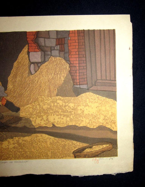 AN EXTRA LARGE Orig Japanese Woodblock Print PENCIL Sign Limit# Joshua Rome Yunan no Shukakuki 1985