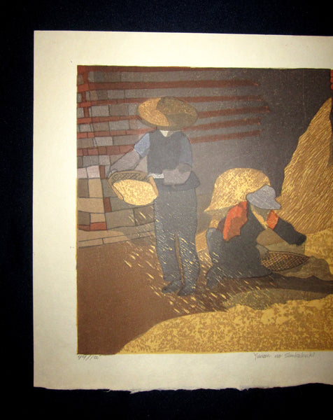 AN EXTRA LARGE Orig Japanese Woodblock Print PENCIL Sign Limit# Joshua Rome Yunan no Shukakuki 1985