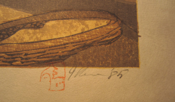 AN EXTRA LARGE Orig Japanese Woodblock Print PENCIL Sign Limit# Joshua Rome Yunan no Shukakuki 1985