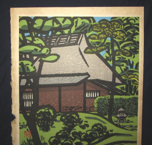 A HUGE Orig Japanese Woodblock Print PENCIL Sign Limit# Hashimoto Okiie KATSURA IMPERIAL VILLA 1976