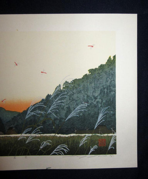 A Great Orig Japanese Woodblock Print Seiji Sano Summer Dragonfly Sky Four Seasons (2)