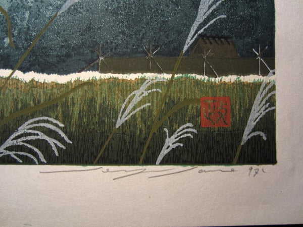A Great Orig Japanese Woodblock Print Seiji Sano Summer Dragonfly Sky Four Seasons (2)