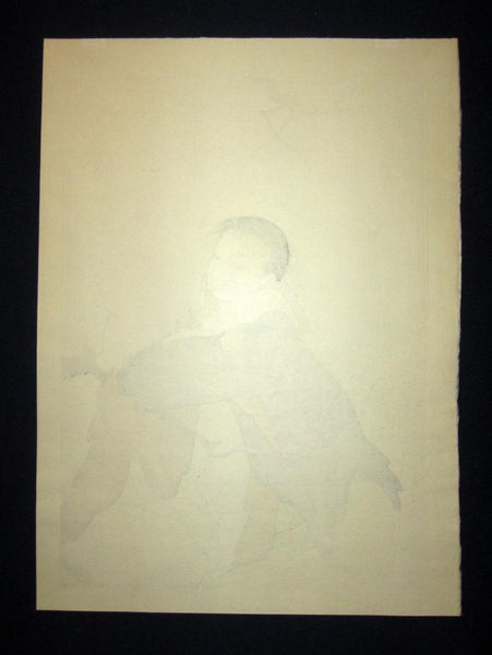 A Great Extra LARGE Orig Japanese Woodblock Print Nakajima Kiyoshi PENCIL Dream Bijin (2)