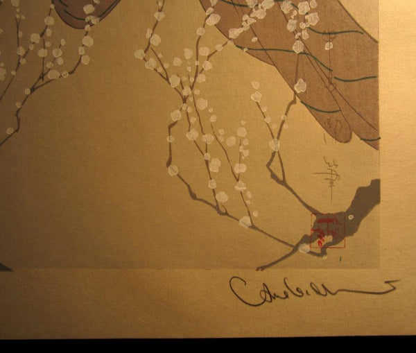 A Great Extra LARGE Orig Japanese Woodblock Print Nakajima Kiyoshi PENCIL Dream Bijin (2)