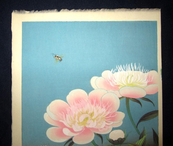 A Great Orig Japanese Woodblock Print Ohno Bafuku Bee Kyoto Printmaker 1950 ORIGINAL EDITION