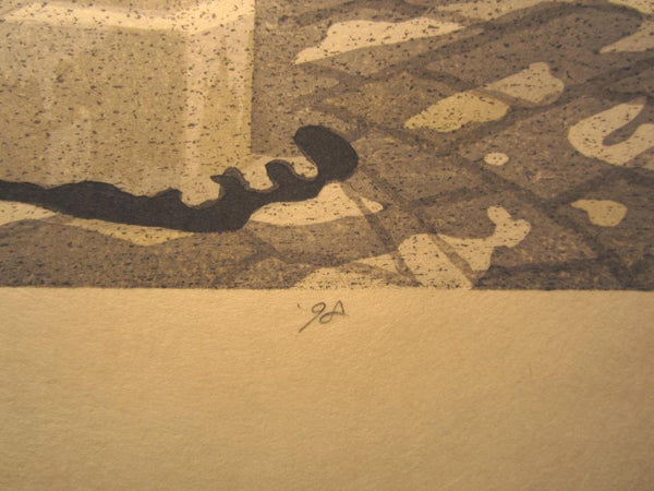 A Great HUGE Orig Japanese Woodblock Print Pencil Sign Limited# Masao Ido Tatsumihashi Cherry Blossom