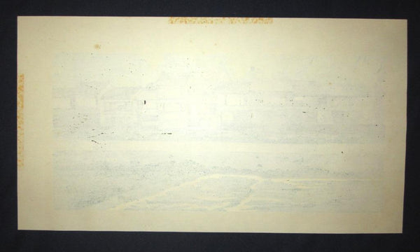 A Great HUGE Orig Japanese Woodblock Print Pencil Sign Limited# Masao Ido Kamogawa Creek Willow