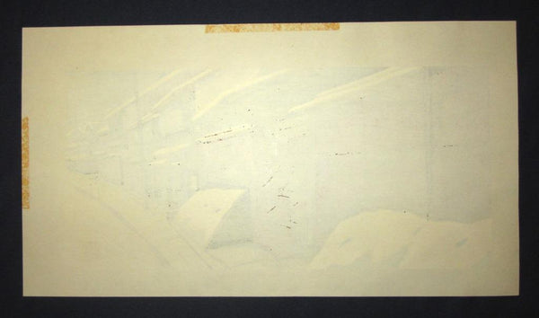 A Great HUGE Orig Japanese Woodblock Print Pencil Sign Limited# Masao Ido Hanamikoji Snow