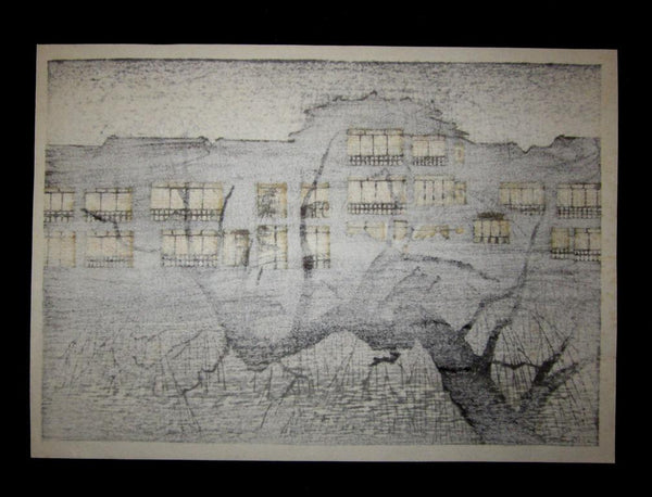 A Orig Japanese Woodblock Print Tokuriki Tomikichiro Romantic Night 1970s