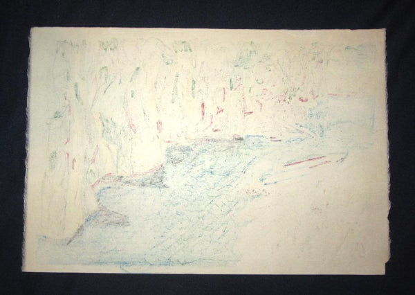 A Great Orig Japanese Woodblock Print Showa 35 (1960) UNSODO SEAL Nishiyama Hideo Yoshinokumano National Park (2)