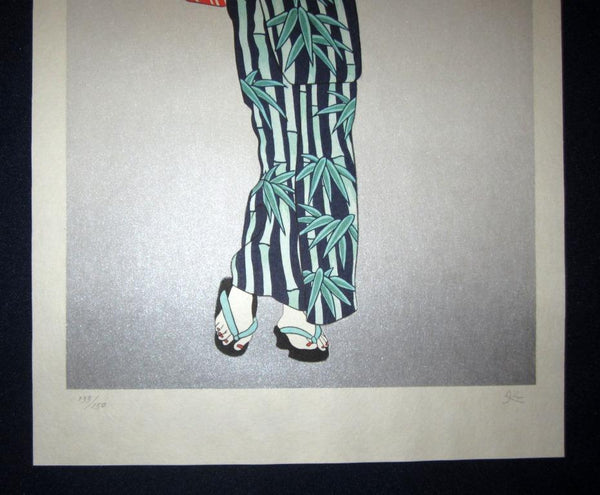 A Great Orig Japanese Woodblock Print LIMIT EDIT PENCIL SIGN Kayama Matazo Three Cool Topics - Wind