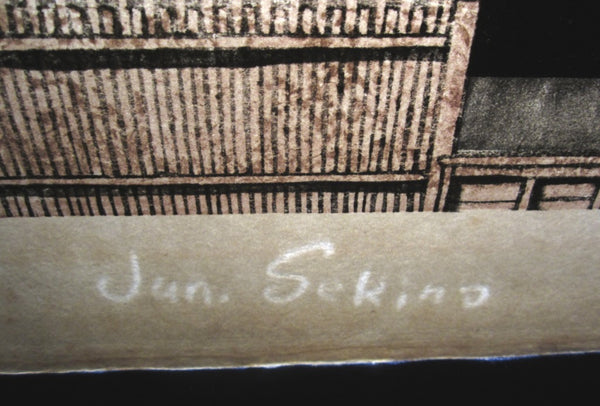 A Huge Original Japanese Woodblock Print Junichiro Sekino Moon Heart of Heaven Water Mark