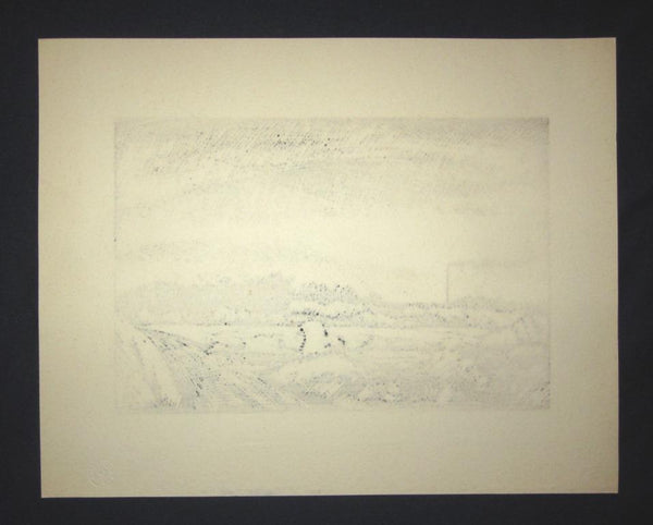 A Great Japanese Woodblock Print PENCIL Sign LIMIT Number Inagaki Tomoo Countryside 1982