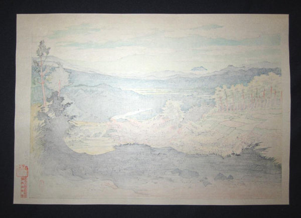 A Great Japanese Woodblock Print Ito Shinsui LIMIT Number Watanabe Printmaker Sakura Lineage Shinano (Shinshu)Ten Beautiful Views