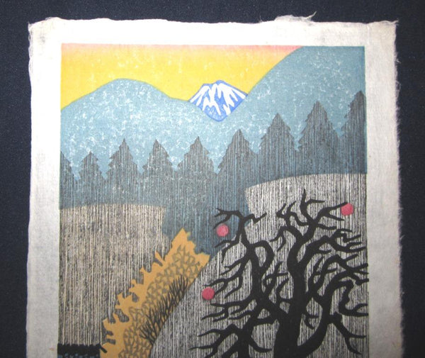 A Great Orig Japanese Woodblock Print Toru Shimizu Pencil Sign Limited Number Twilight Dusk 1970s