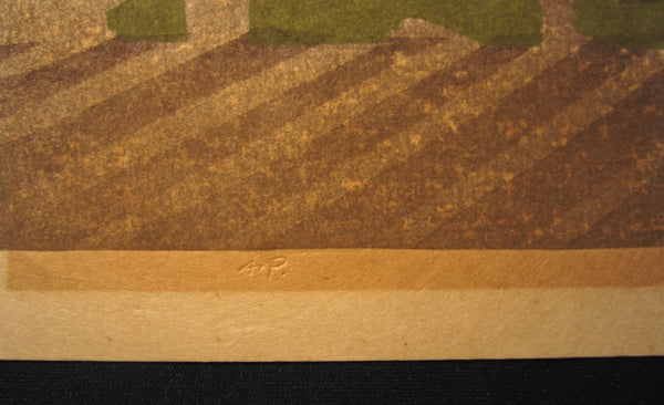 A Huge Original Japanese woodblock Print LIMIT# PENCIL Hashimoto Okiie Dream Palace