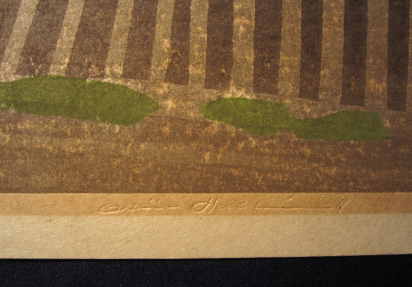 A Huge Original Japanese woodblock Print LIMIT# PENCIL Hashimoto Okiie Dream Palace
