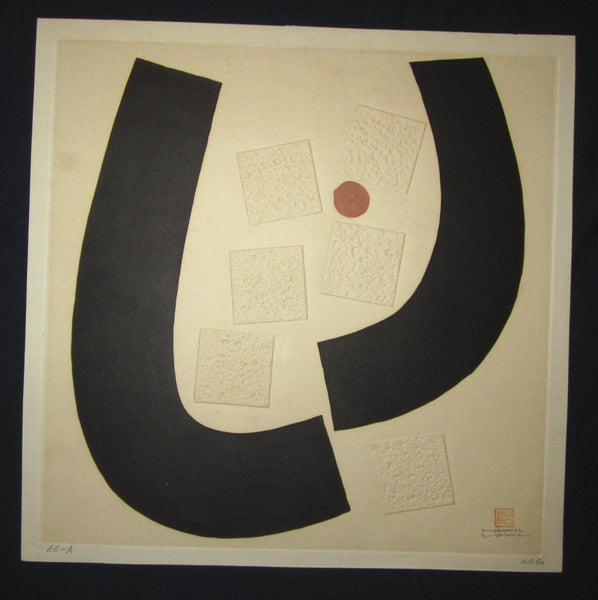 This is an EXTRA LARGE very beautiful and rare LIMITED-NUMBER (26/50) ORIGINAL Japanese Shin Hanga woodblock print “66-A” PENCIL SIGNED by the famous Japanese Shin Hanga woodblock print Master Maki Haku (1924 - 2000) made in 1970s.