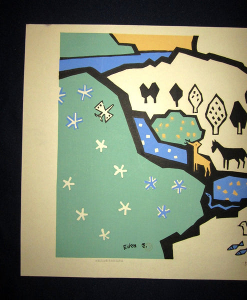 A Huge Orig Japanese Woodblock Print LIMIT# Miyata Saburo Shinshu Eden Nagano Prefecture Twenty Sceneries (14)