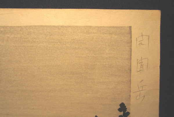 Large Original Japanese Woodblock Print PENCIL sign Okuyama Jihachiro Mt Fuji