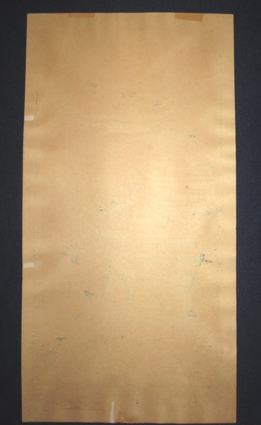 A Large Original Japanese Woodblock Print PENCIL sign Okuyama Jihachiro Boats (2)