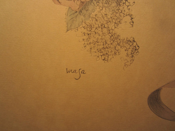 A Great Orig Japanese Woodblock Print PENCIL Sign Limit# Masakane Yonekura WaSa 1982