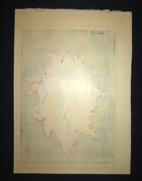 A Great Large Orig Japanese Woodblock Print PENCIL Sign Limit# Masakane Yonekura Friiling’s Erwachen 1979