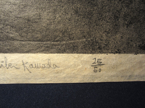 A Great Orig Japanese Woodblock Print PENCIL Sign LIMIT# Mikei Kawada Hanoi House 1963