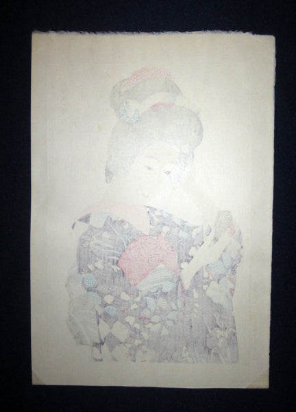 Orig Japanese Woodblock Print Ito Shinsui Bijin-ga Makeup May Taisho 14, 1926