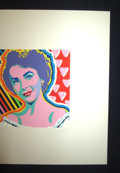 A Huge Orig Japanese Silk Screen Serigraph Print LIM# PENCIL SIGN Hiro Yamagata Elizabeth Taylor