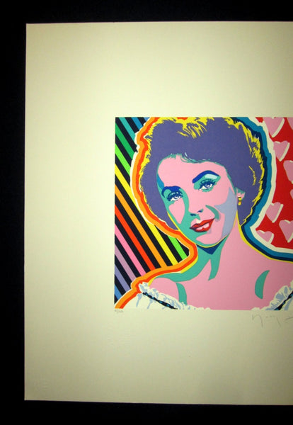 A Huge Orig Japanese Silk Screen Serigraph Print LIM# PENCIL SIGN Hiro Yamagata Elizabeth Taylor