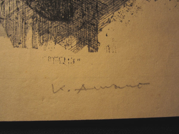A Great Orig Japanese Woodblock Print Pencil-Signed Limited-Number Amano Crow-F  May 1959