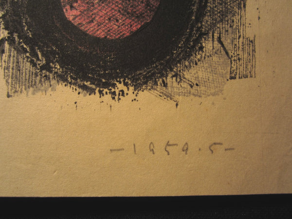 A Great Orig Japanese Woodblock Print Pencil-Signed Limited-Number Amano Crow-F  May 1959