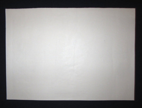 Great Extra Large Orig Japanese Woodblock Print PENCIL Sign Limit# Motosugu Sugiyama Autumn Dusk at Sumida River 1999