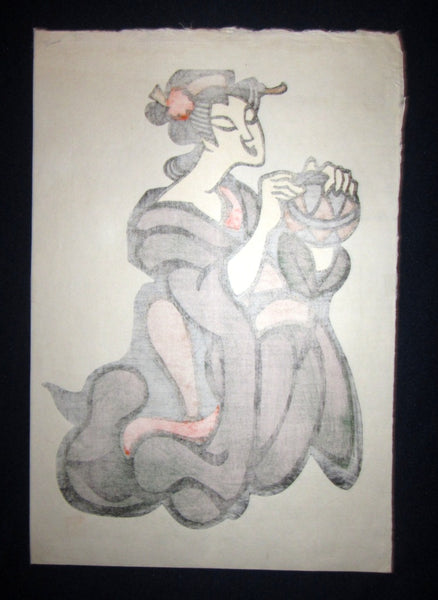 Great Extra Large Orig Japanese Woodblock Print Mori Yoshitoshi Geisha