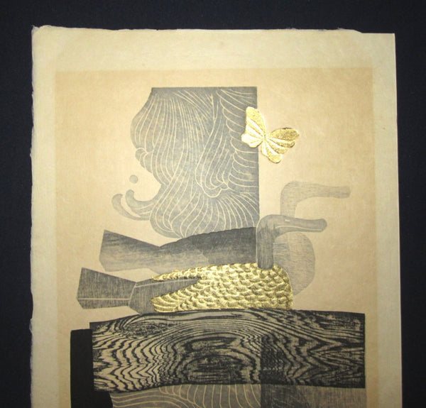 A Huge Orig Japanese Woodblock Print Limit# PENCIL Reika Iwami Water Dream Appointment C