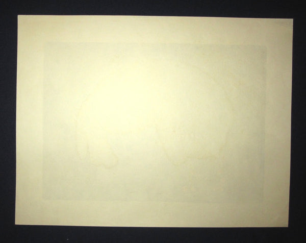 Great Extra Large Orig Japanese Woodblock Print Tadashige Nishida PENCIL Sign LIMIT Number Black Cat Wake