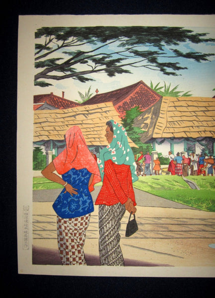 A Great Orig Japanese Woodblock Print Ito Shinsui Watanabe Seal Africa Suburban