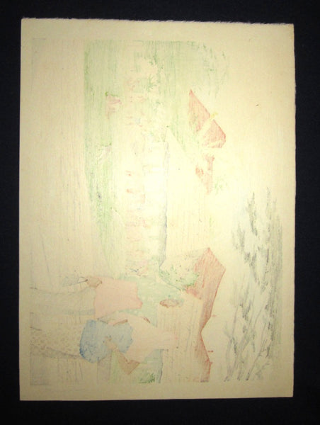 A Great Orig Japanese Woodblock Print Ito Shinsui Watanabe Seal Africa Suburban