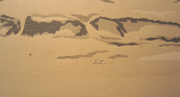 A HUGE Orig Japanese Woodblock Print Limited# Pencil Sign Toyohisa Inoue Empty Mountain