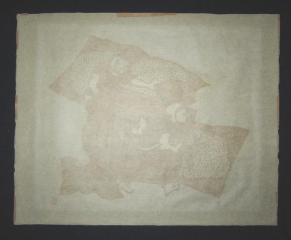 A Huge Orig Japanese Woodblock Print Mori Yoshitoshi Limit# Pencil Sign Crop Milling