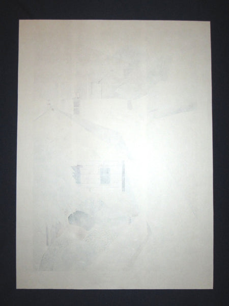 A Great HUGE Orig Japanese Woodblock Print Pencil-Signed Limited# Yamashita Nampuu Nagasaki 1