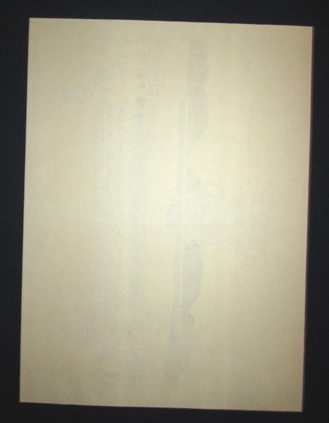 A Great HUGE Orig Japanese Woodblock Print Pencil-Signed Limited# Yamashita Nampuu Nagasaki Kokkadesho Mountain of Big Drum 3