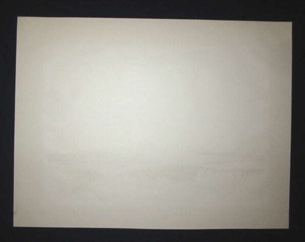 Huge Orig Japanese Woodblock Print PENCIL Sign Limit# Ogiwara Tsuneyoshi Sun Shrine of February