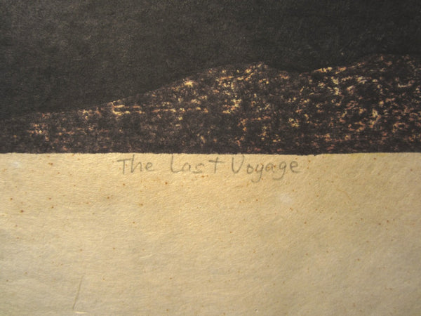 A Huge Orig Japanese Woodblock Print PENCIL Sign Limit# Joshua Rome The Last Voyage